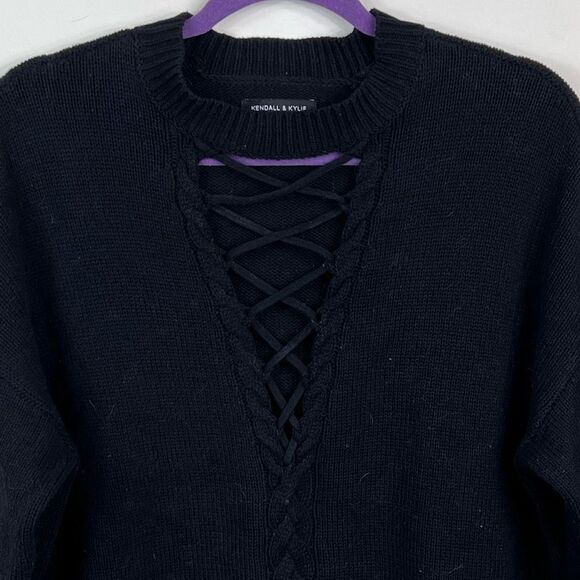 Kendall & Kylie Lattice Front Sweater - Picture 2 of 7